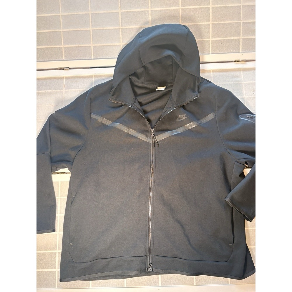 Nike Tech Fleece Full Zip Hoodie Jacket Black Mens 3XL Big Tall Sleeve Pocket